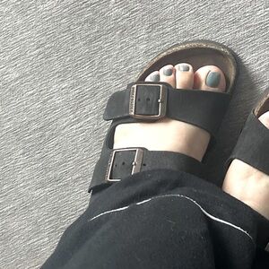 Birkenstock Black Sandals with Adjustable Straps Buckle (read listing) Suede